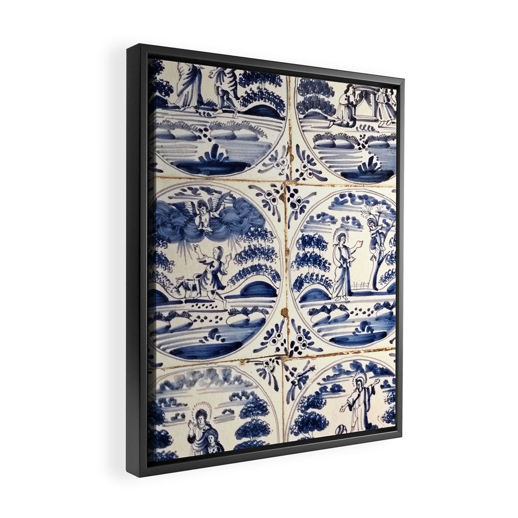 Dutch Delft Blue Tiles Framed Canvas Print Gallery Image 2