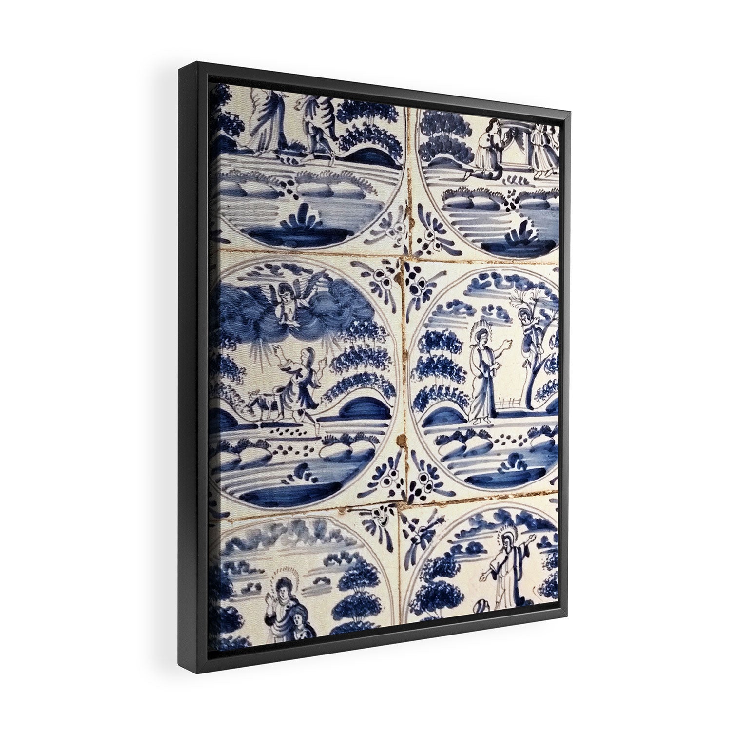 Dutch Delft Blue Tiles Framed Canvas Print Gallery Image 2