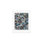 Colorful Concrete Cubes - Blue, Grey, Brown Art Print Gallery Image 1