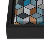 Colorful Concrete Cubes - Blue, Grey, Brown Framed Canvas Print Gallery Image 3