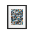 Colorful Concrete Cubes - Blue, Grey, Brown Framed Art Print Gallery Image 4