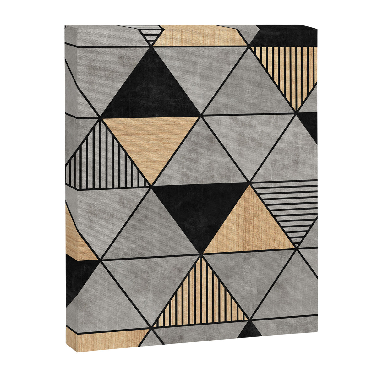 Concrete and Wood Triangles 2 Canvas Print Gallery Image 6