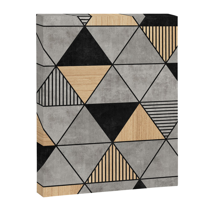 Concrete and Wood Triangles 2 Canvas Print Gallery Image 1