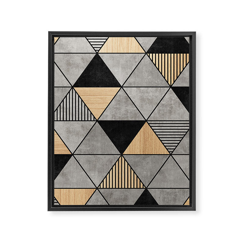 Concrete and Wood Triangles 2 Framed Canvas Print Gallery Image 6