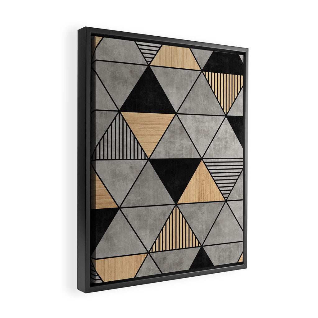 Concrete and Wood Triangles 2 Framed Canvas Print Gallery Image 2