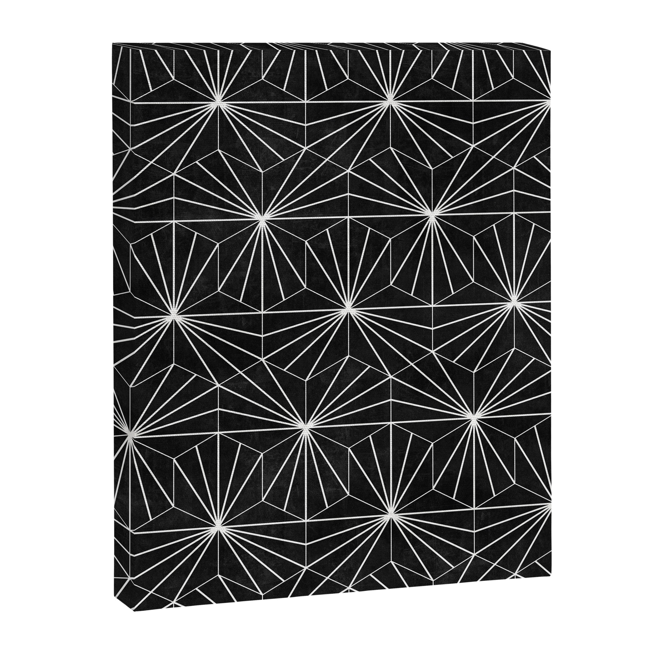 Hexagonal Pattern - Black Concrete Canvas Print Gallery Image 6
