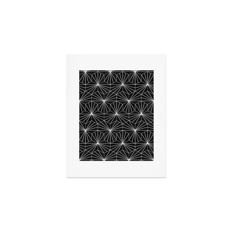 Hexagonal Pattern - Black Concrete Art Print Gallery Image 1