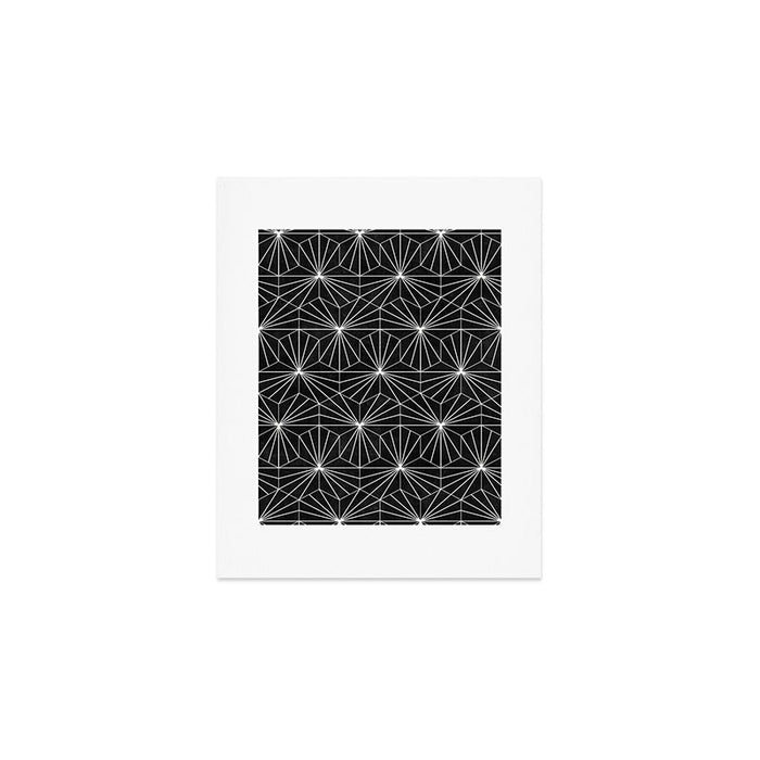 Hexagonal Pattern - Black Concrete Art Print Gallery Image 1