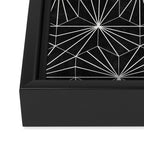 Hexagonal Pattern - Black Concrete Framed Canvas Print Gallery Image 3