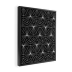 Hexagonal Pattern - Black Concrete Framed Canvas Print Gallery Image 2