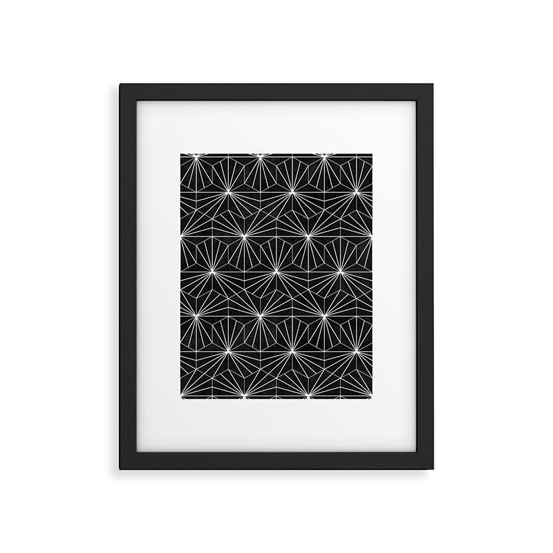 Hexagonal Pattern - Black Concrete Framed Art Print Gallery Image 5