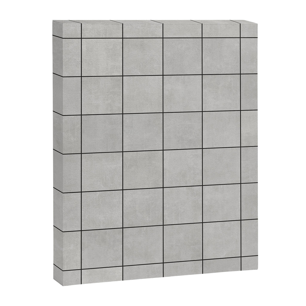 Large Grid Pattern - Grey Canvas Print Gallery Image 6