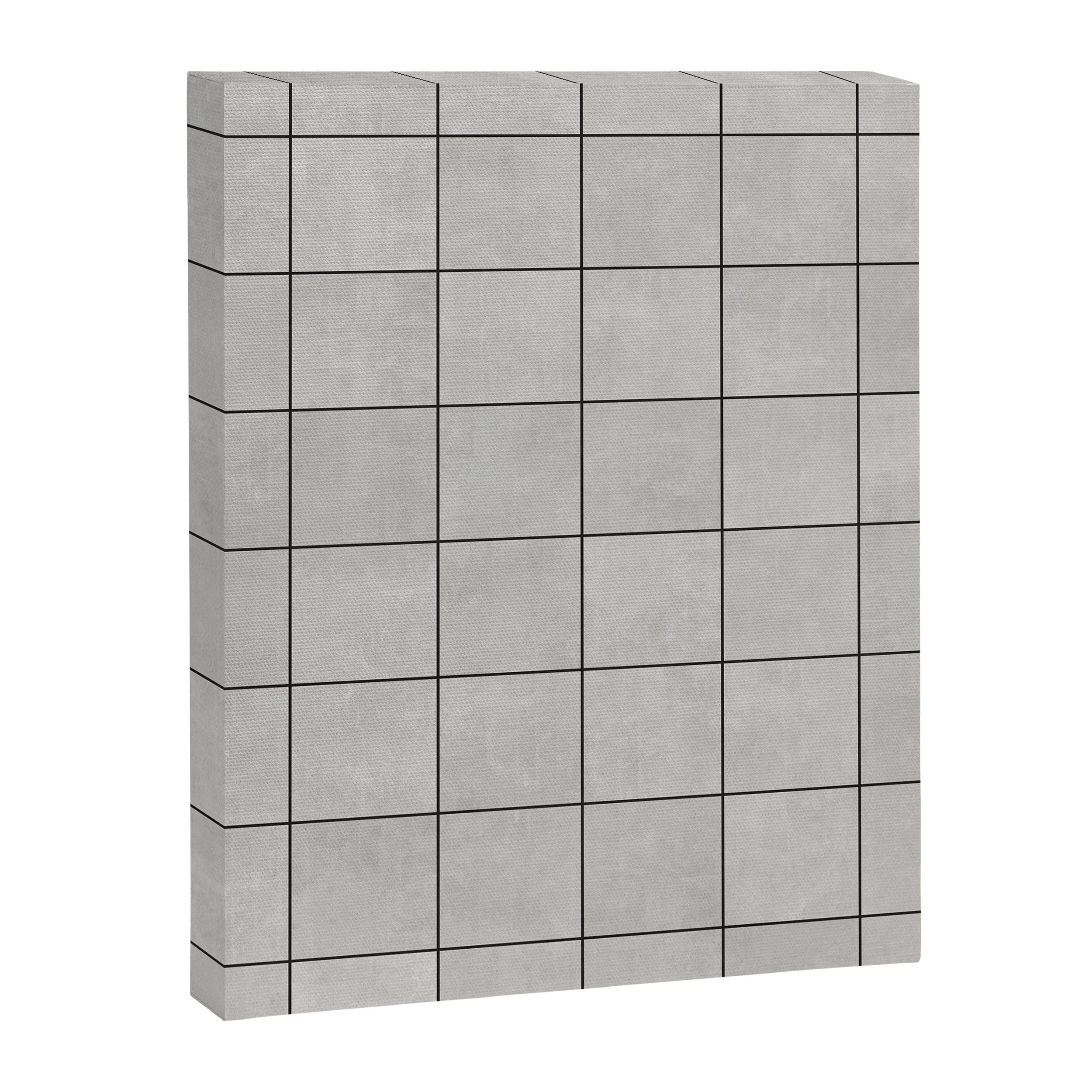 Large Grid Pattern - Grey Canvas Print Gallery Image 6