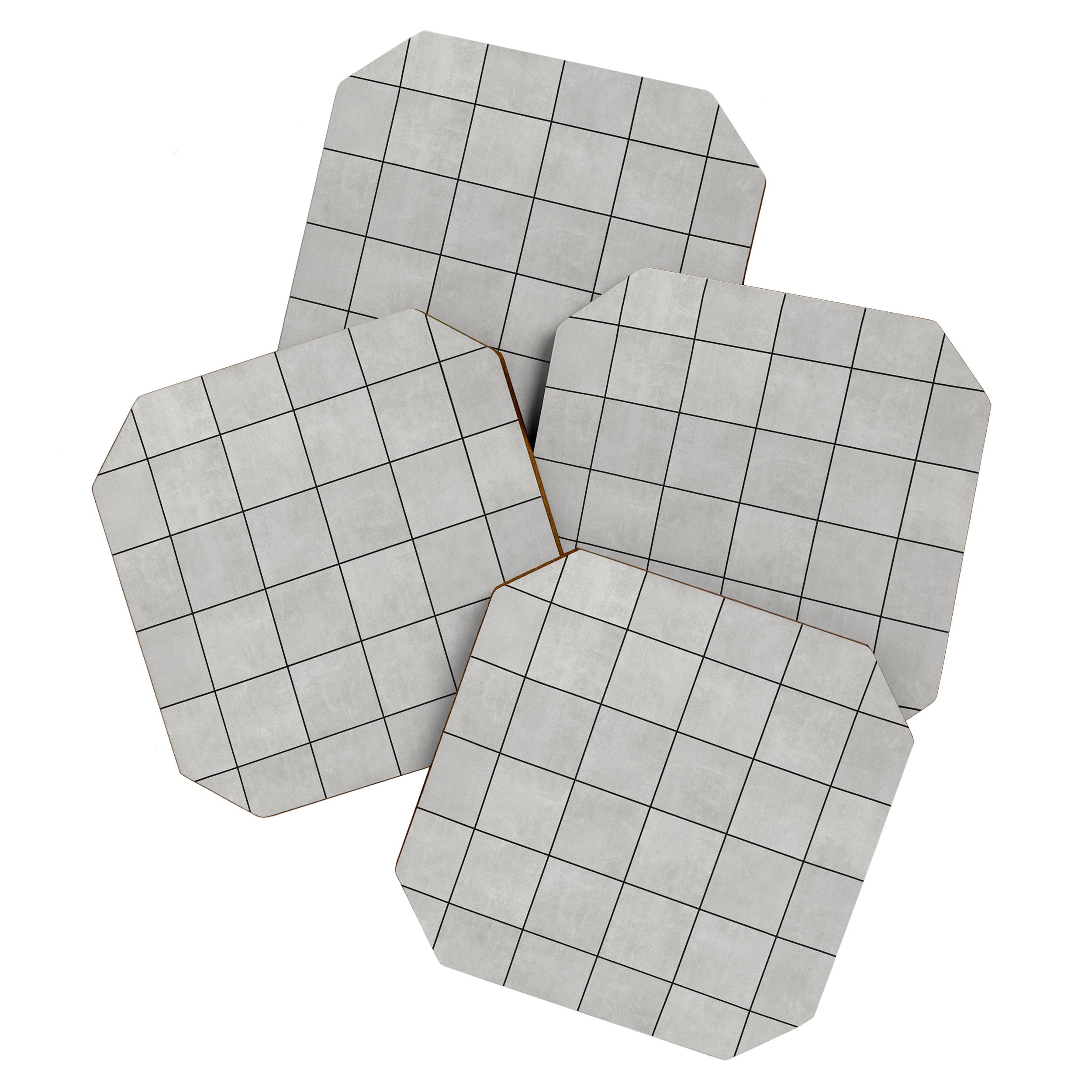 Large Grid Pattern - Grey Coaster Gallery Image 1
