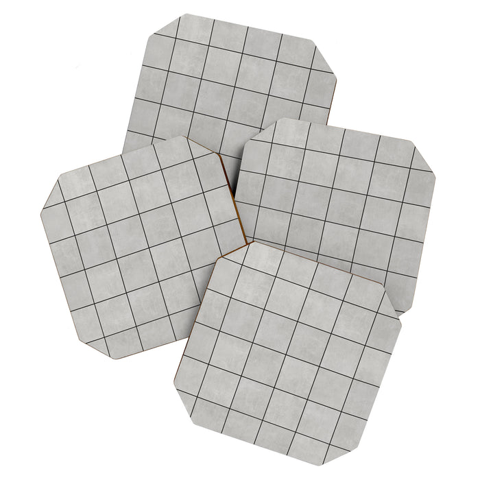 Large Grid Pattern - Grey Coaster Gallery Image 1