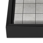 Large Grid Pattern - Grey Framed Canvas Print Gallery Image 3