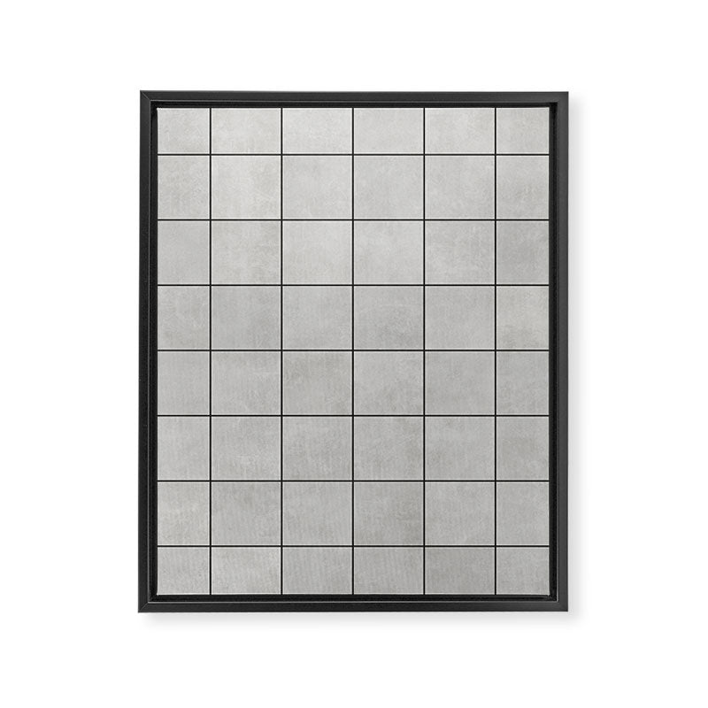 Large Grid Pattern - Grey Framed Canvas Print Gallery Image 6