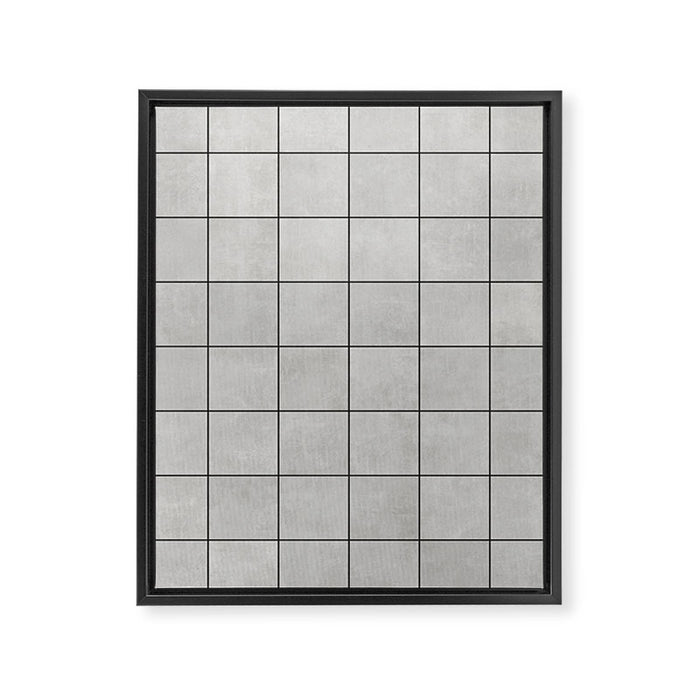 Large Grid Pattern - Grey Framed Canvas Print Gallery Image 1
