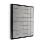 Large Grid Pattern - Grey Framed Canvas Print Gallery Image 2