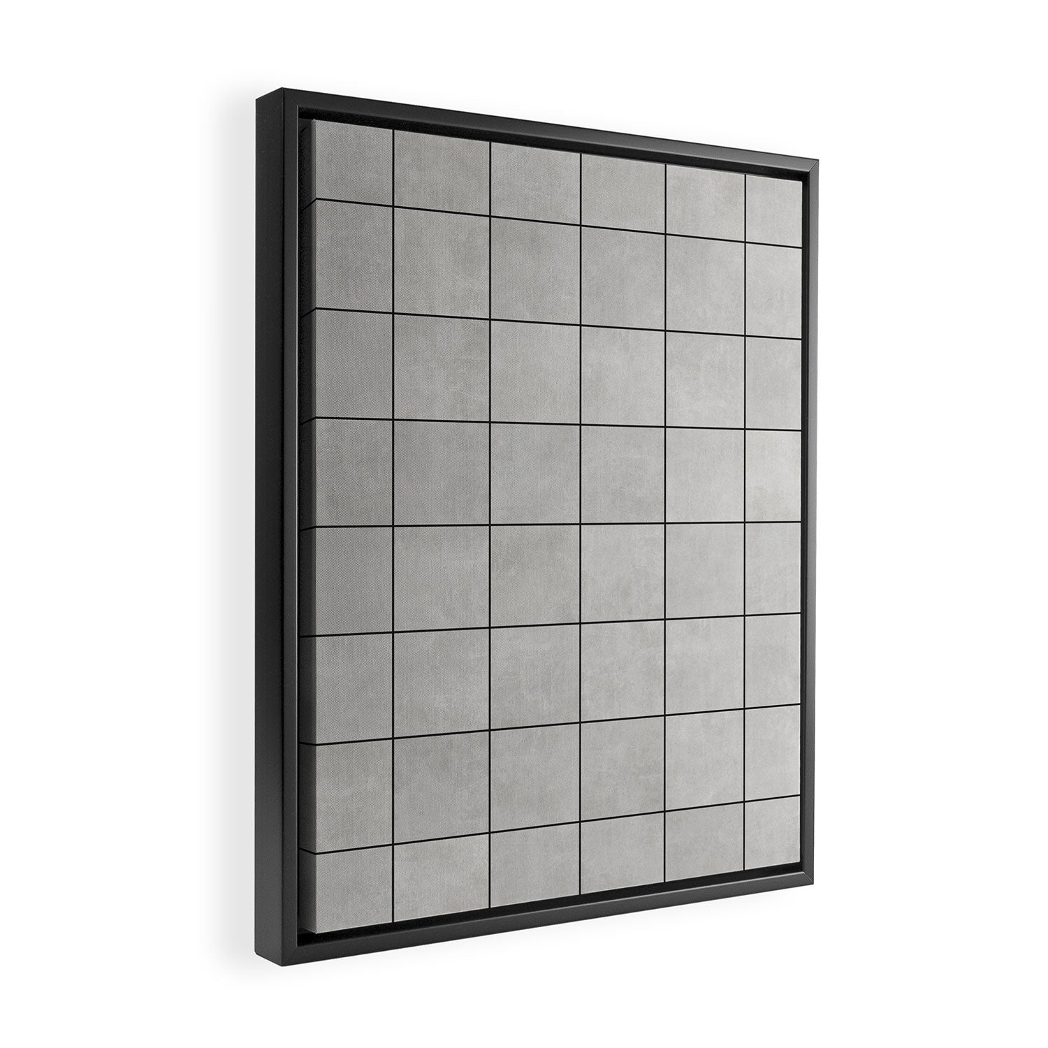 Large Grid Pattern - Grey Framed Canvas Print Gallery Image 2