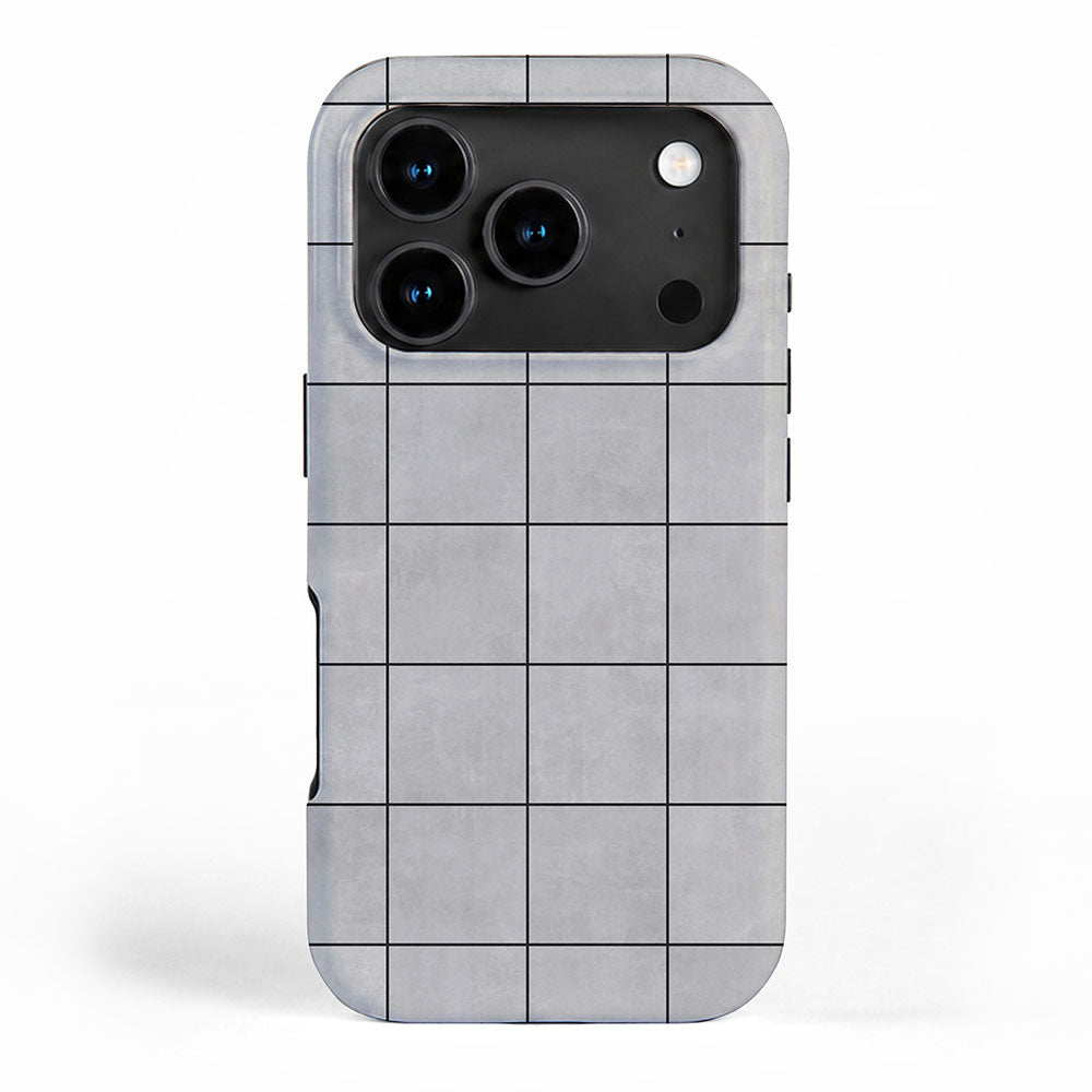 Large Grid Pattern - Grey iPhone Case Gallery Image 1