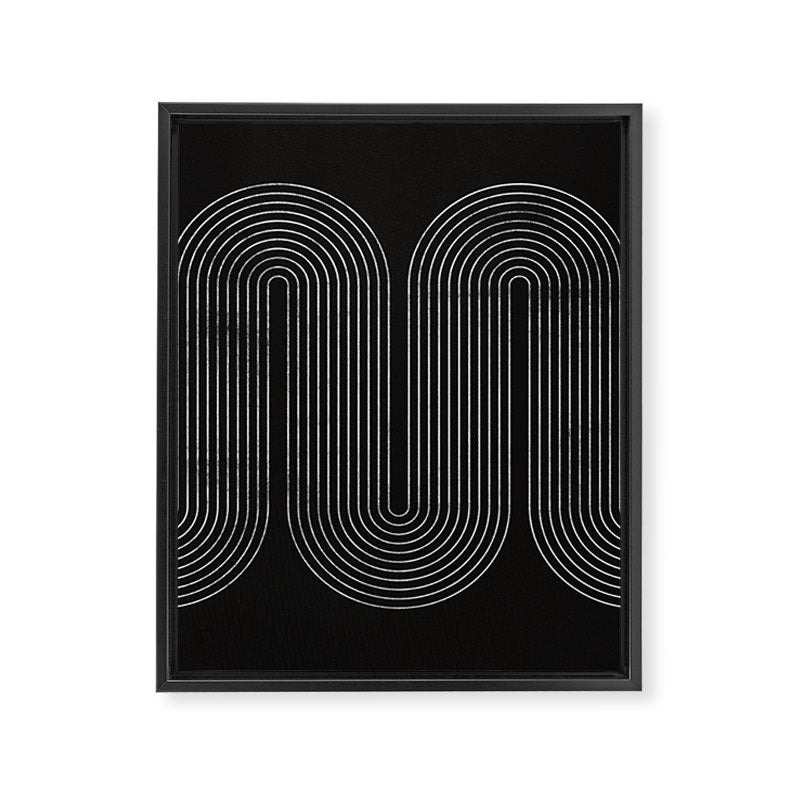 Mid-Century Modern No.18 - Woodblock Print Framed Canvas Print Gallery Image 6
