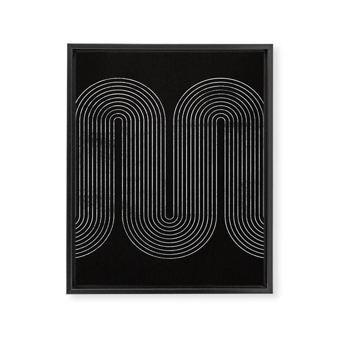 Mid-Century Modern No.18 - Woodblock Print Framed Canvas Print Gallery Image 1