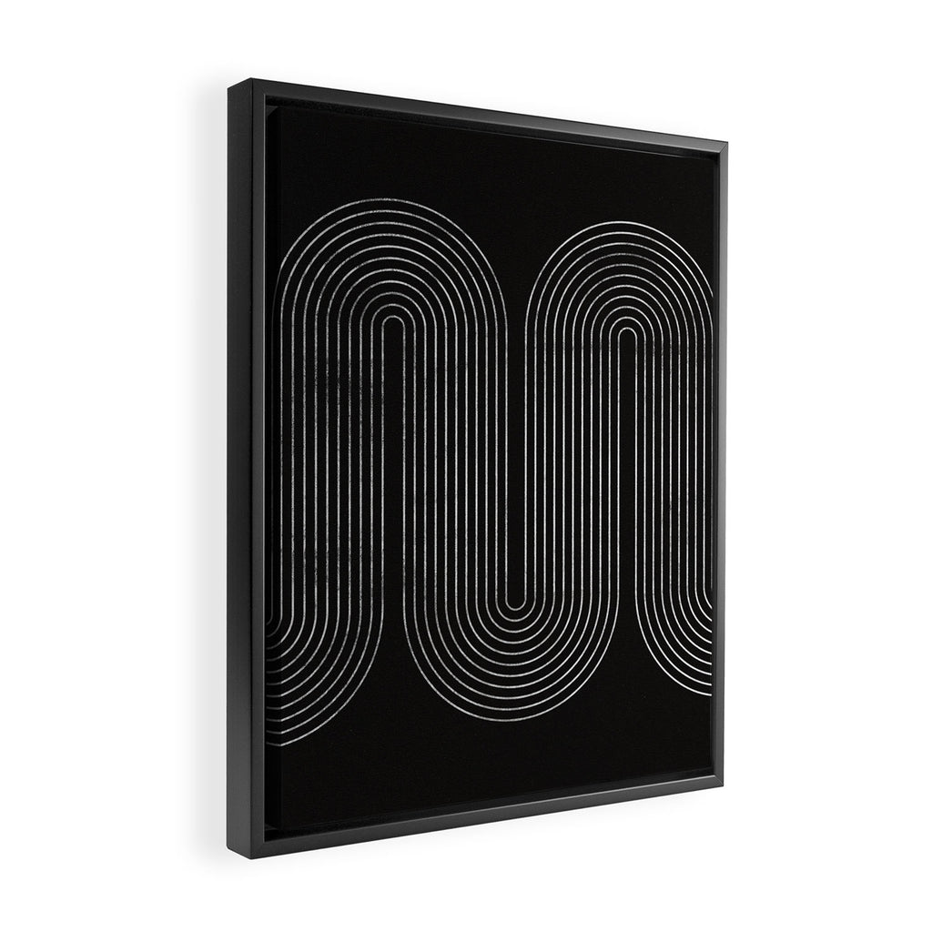 Mid-Century Modern No.18 - Woodblock Print Framed Canvas Print Gallery Image 2