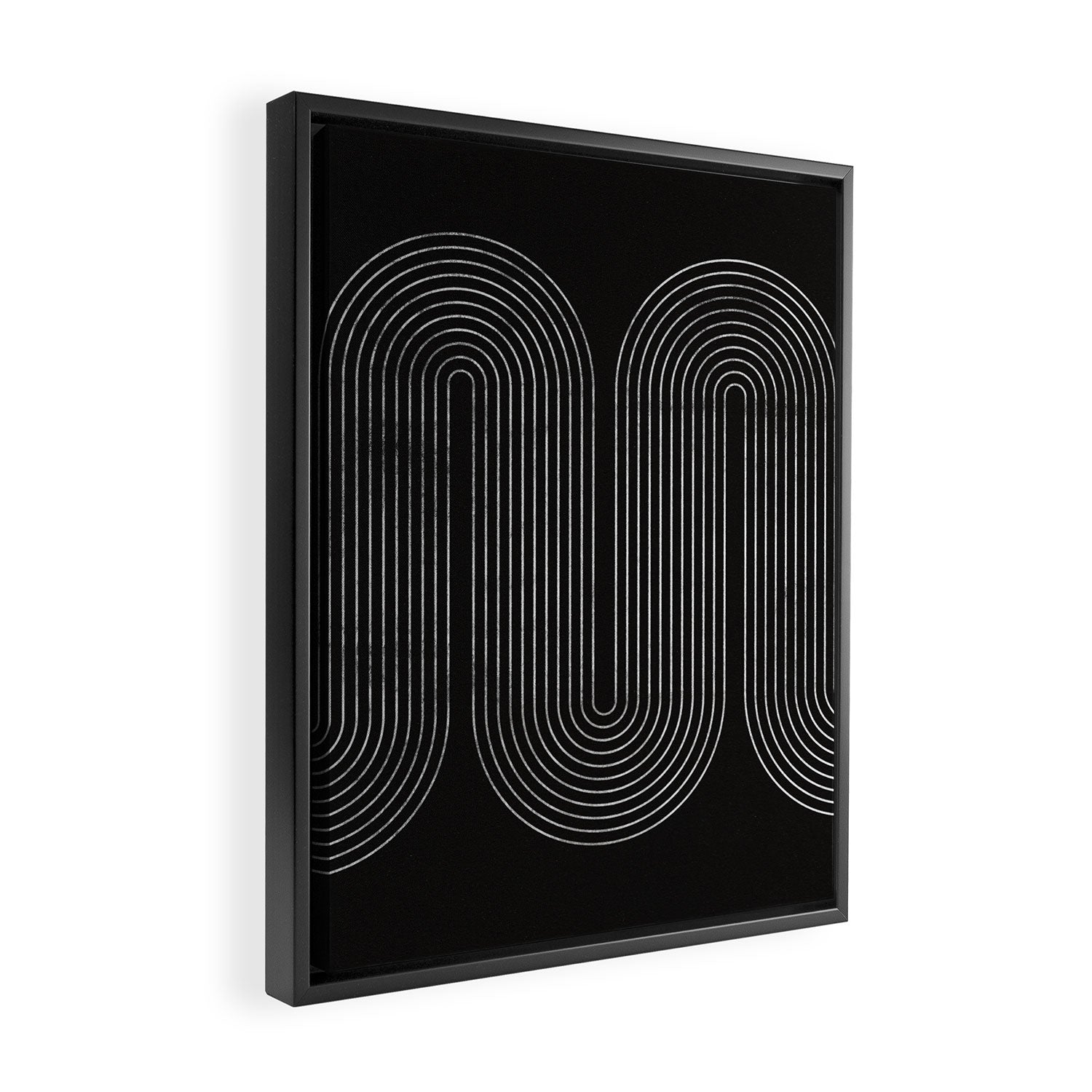 Mid-Century Modern No.18 - Woodblock Print Framed Canvas Print Gallery Image 2