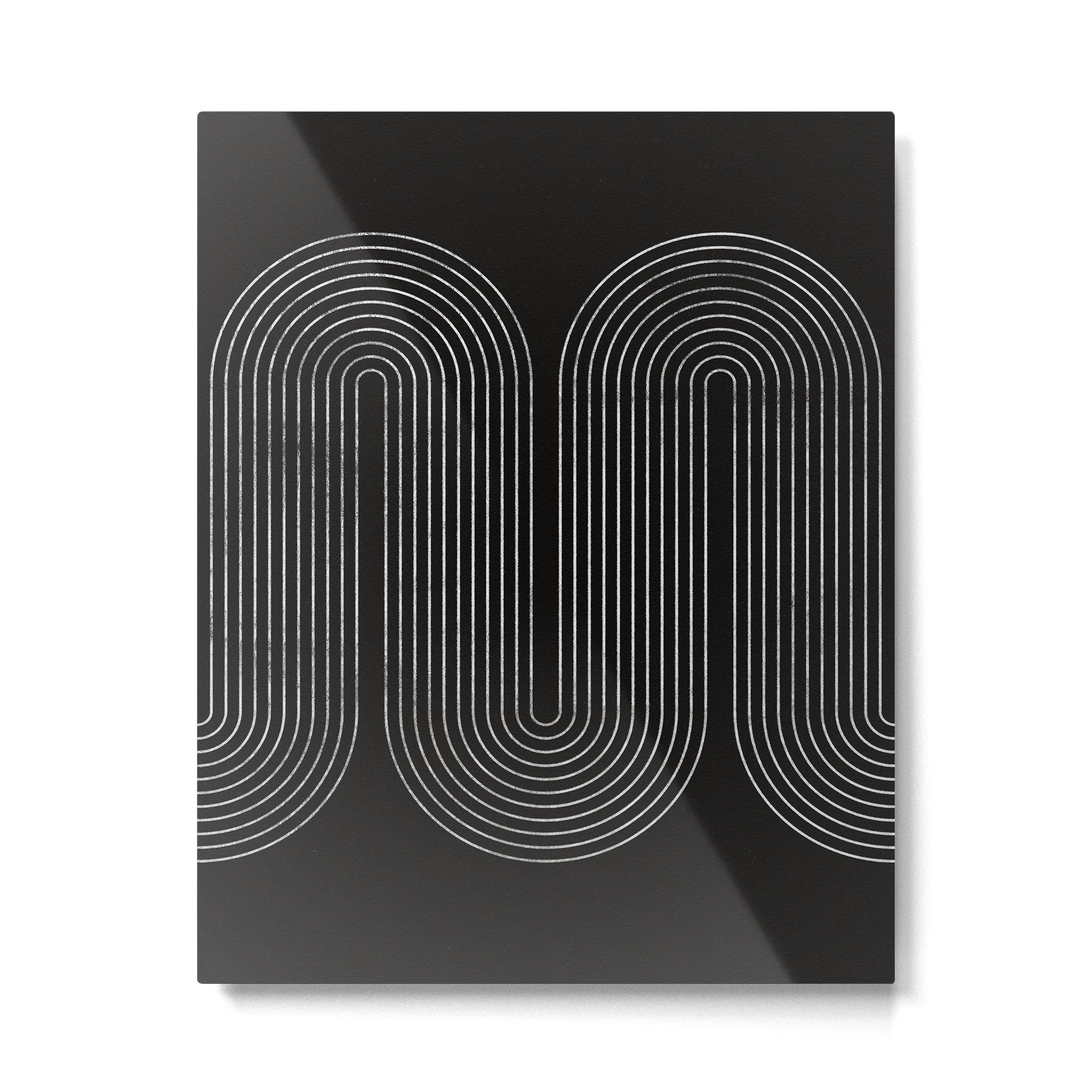 Mid-Century Modern No.18 - Woodblock Print Metal Print Gallery Image 4