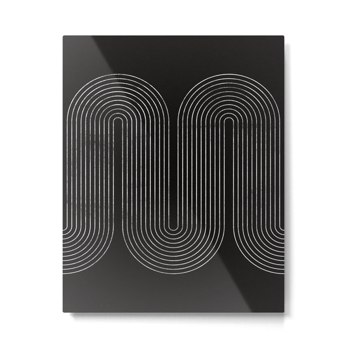Mid-Century Modern No.18 - Woodblock Print Metal Print Gallery Image 1