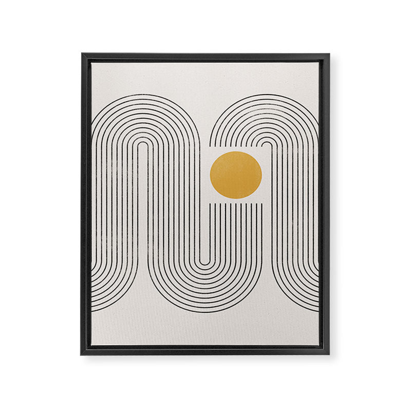 Mid-Century Modern No.22 - Woodblock Print Framed Canvas Print Gallery Image 6