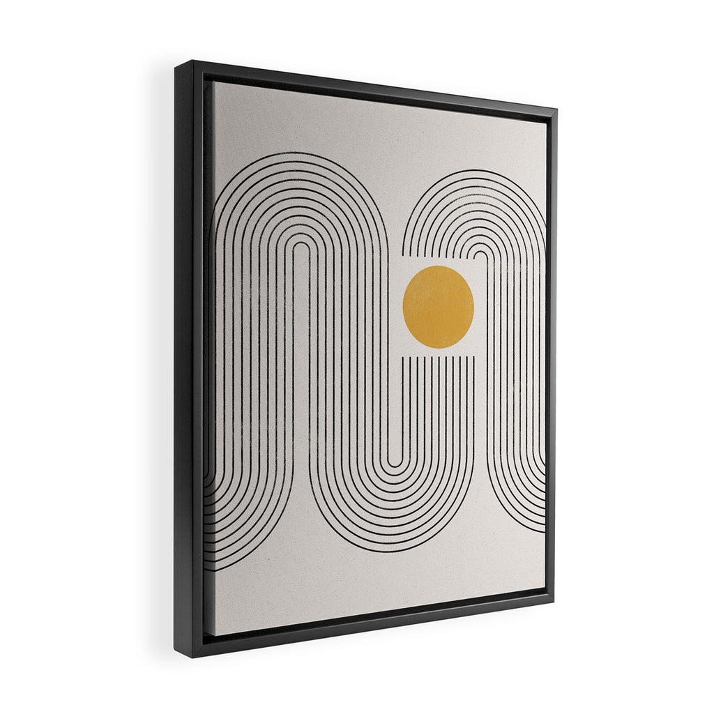 Mid-Century Modern No.22 - Woodblock Print Framed Canvas Print Gallery Image 2