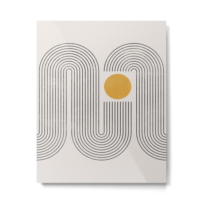 Mid-Century Modern No.22 - Woodblock Print Metal Print Gallery Image 1