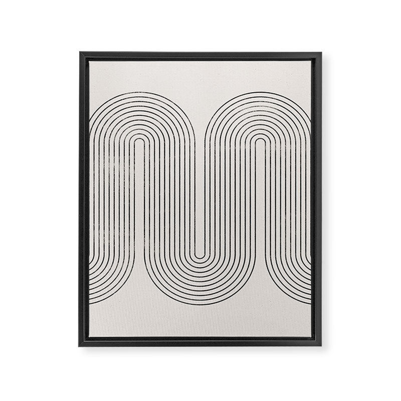 Mid-Century Modern No.28 - Woodblock Print Framed Canvas Print Gallery Image 6
