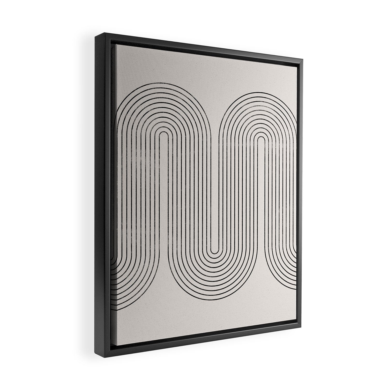 Mid-Century Modern No.28 - Woodblock Print Framed Canvas Print Gallery Image 2