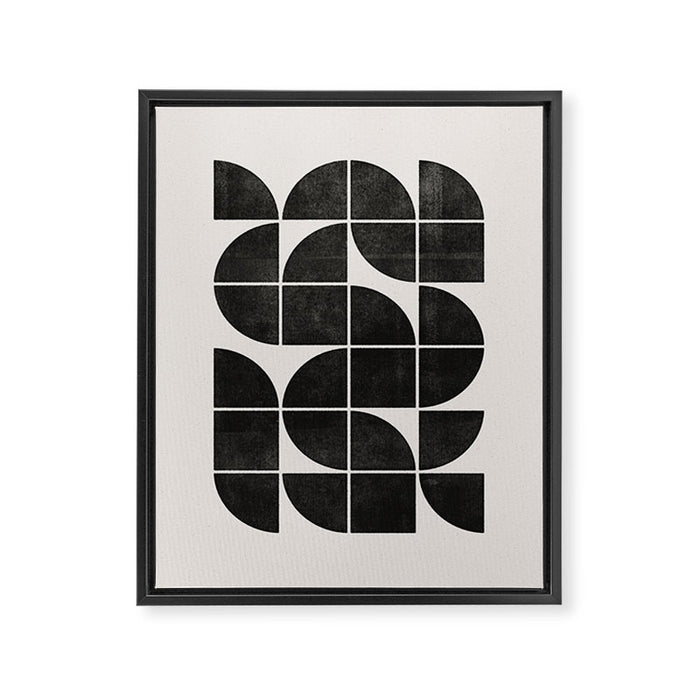 Mid-Century Modern No.35 - Woodblock Print Framed Canvas Print Gallery Image 1