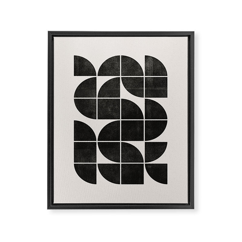 Mid-Century Modern No.35 - Woodblock Print Framed Canvas Print Gallery Image 6