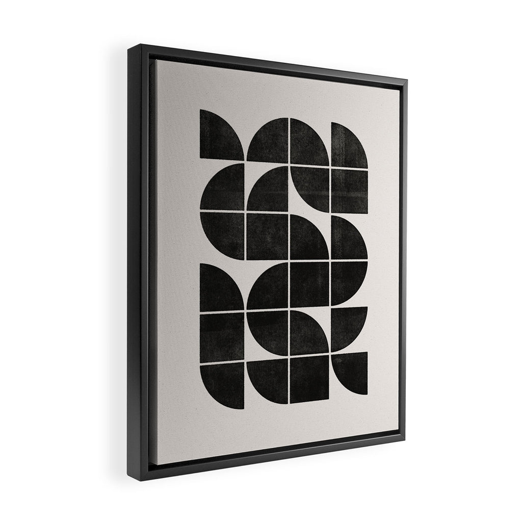 Mid-Century Modern No.35 - Woodblock Print Framed Canvas Print Gallery Image 2