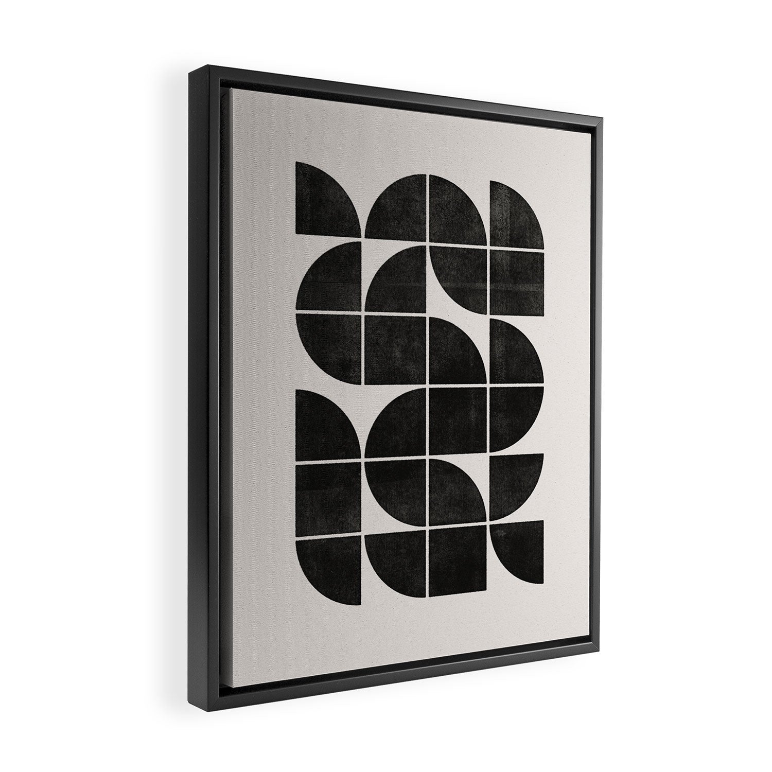 Mid-Century Modern No.35 - Woodblock Print Framed Canvas Print Gallery Image 2