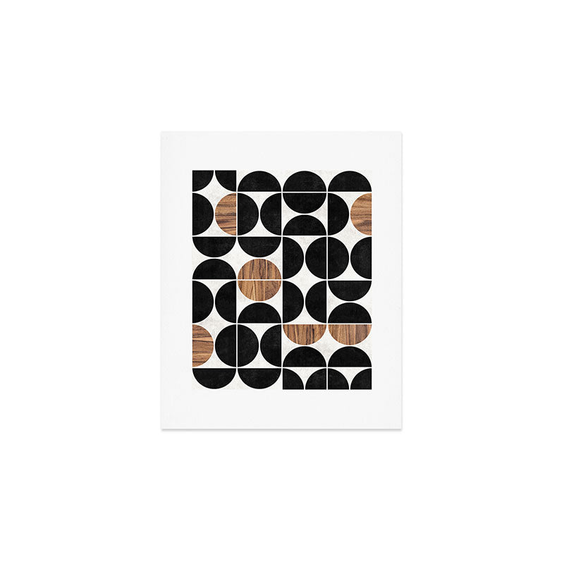 Mid-Century Modern Pattern No.1 - Concrete and Wood Art Print Gallery Image 1