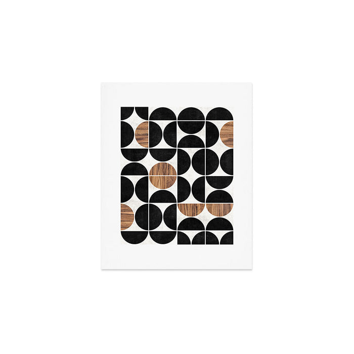 Mid-Century Modern Pattern No.1 - Concrete and Wood Art Print Gallery Image 1