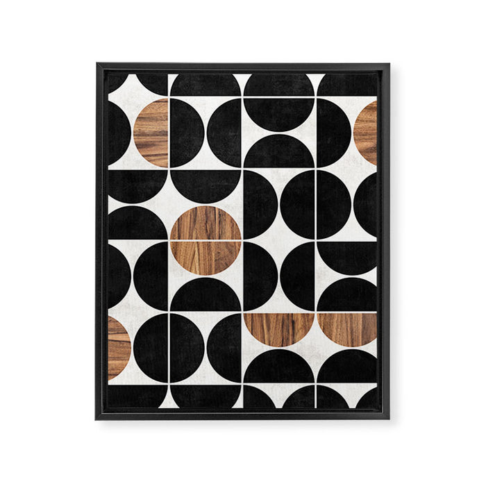 Mid-Century Modern Pattern No.1 - Concrete and Wood Framed Canvas Print Gallery Image 1