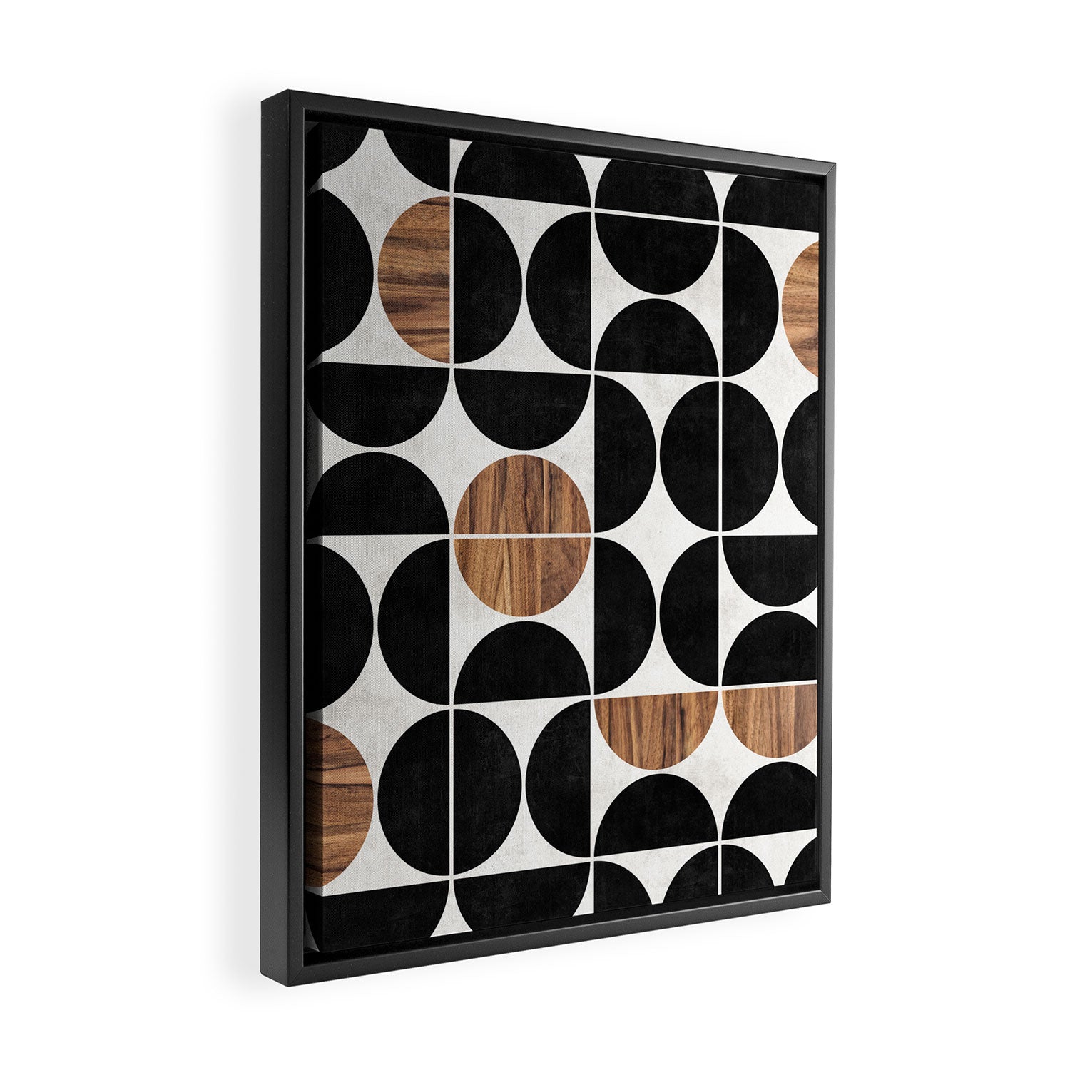 Mid-Century Modern Pattern No.1 - Concrete and Wood Framed Canvas Print Gallery Image 2