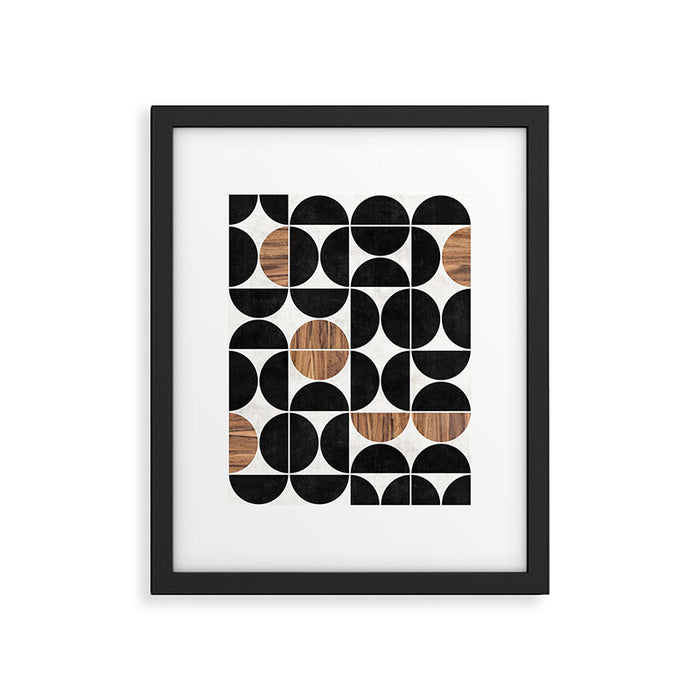 Mid-Century Modern Pattern No.1 - Concrete and Wood Framed Art Print Gallery Image 1