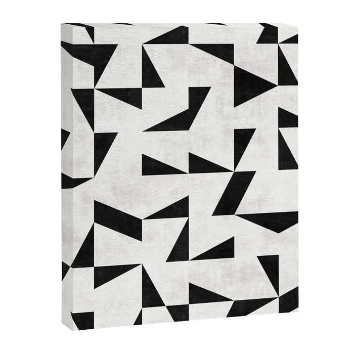 Mid-Century Modern Pattern No.11 - Black and White Conrete Canvas Print Gallery Image 1