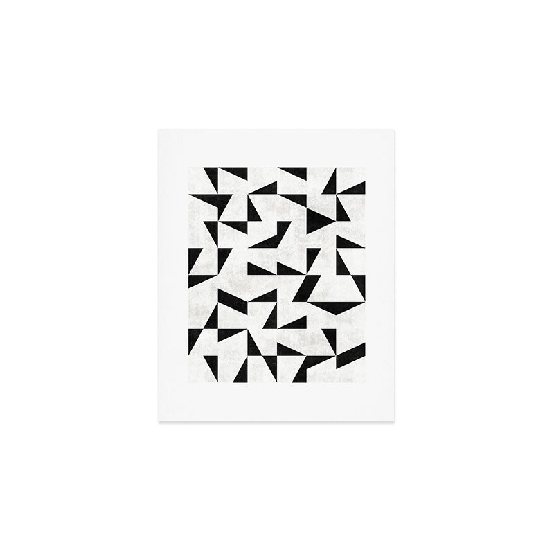 Mid-Century Modern Pattern No.11 - Black and White Conrete Art Print Gallery Image 1