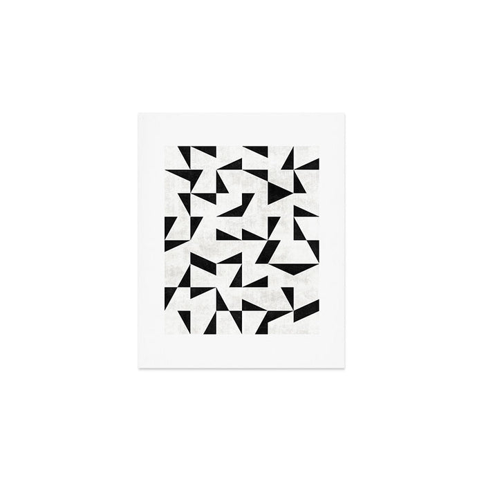 Mid-Century Modern Pattern No.11 - Black and White Conrete Art Print Gallery Image 1