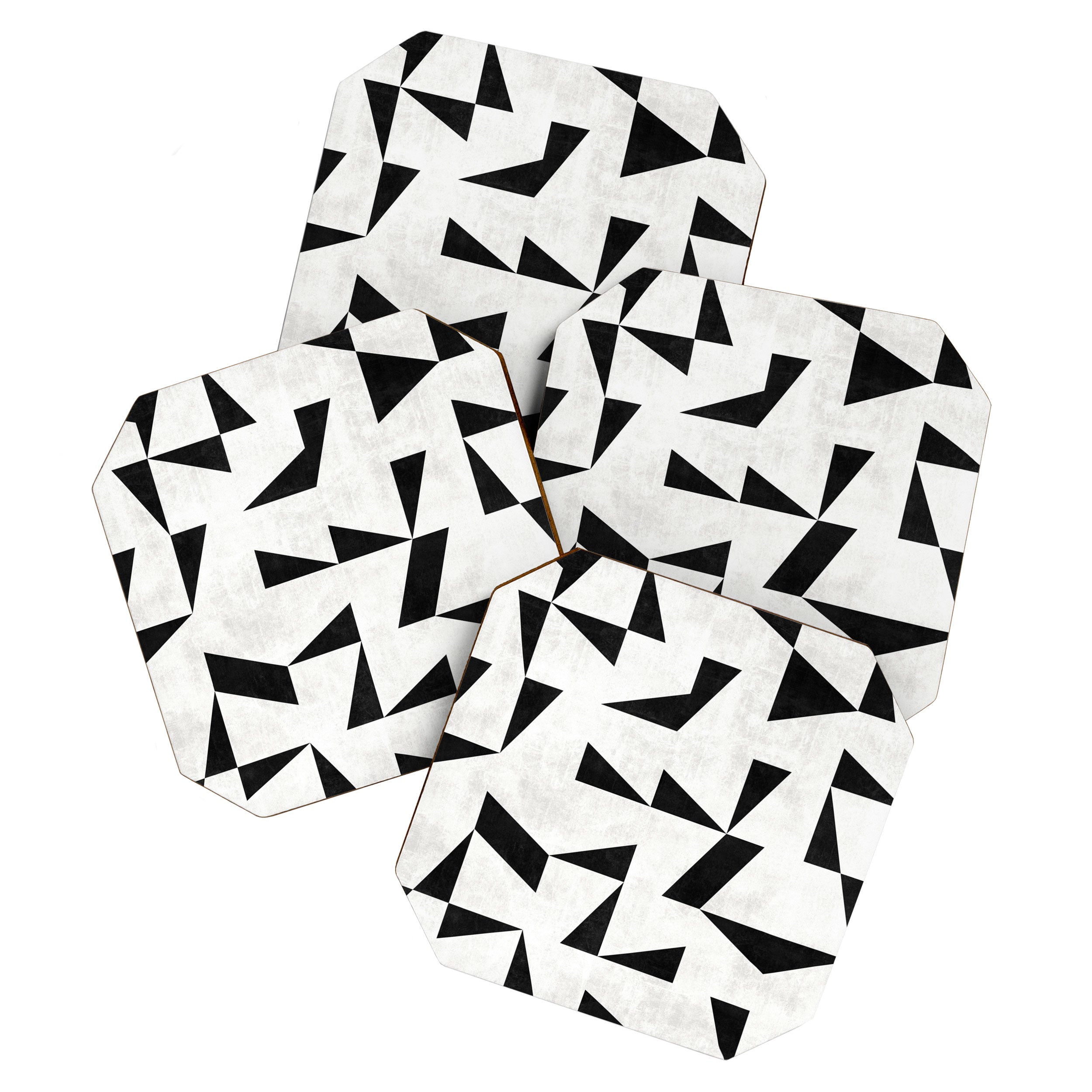 Mid-Century Modern Pattern No.11 - Black and White Conrete Coaster Gallery Image 1