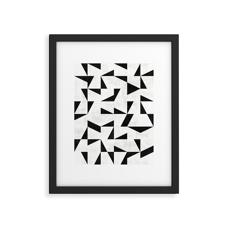 Mid-Century Modern Pattern No.11 - Black and White Conrete Framed Art Print Gallery Image 4